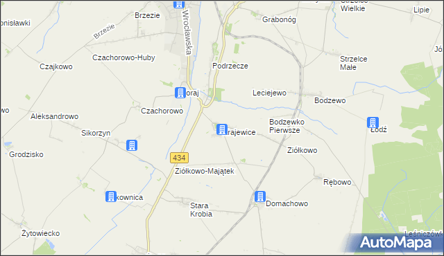 mapa Krajewice, Krajewice na mapie Targeo