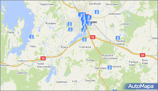 mapa Kramarka, Kramarka na mapie Targeo