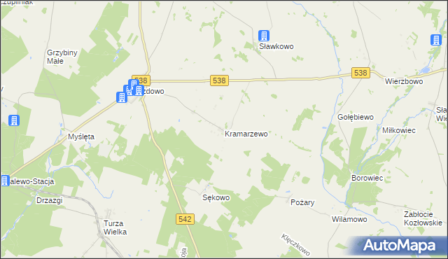 mapa Kramarzewo gmina Działdowo, Kramarzewo gmina Działdowo na mapie Targeo