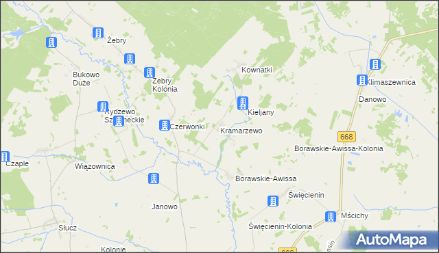 mapa Kramarzewo gmina Radziłów, Kramarzewo gmina Radziłów na mapie Targeo
