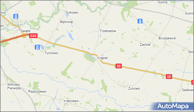 mapa Krąpiel gmina Stargard, Krąpiel gmina Stargard na mapie Targeo