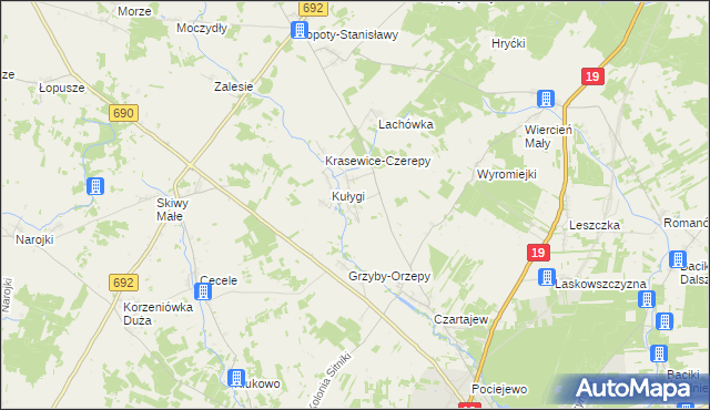 mapa Krasewice Stare, Krasewice Stare na mapie Targeo