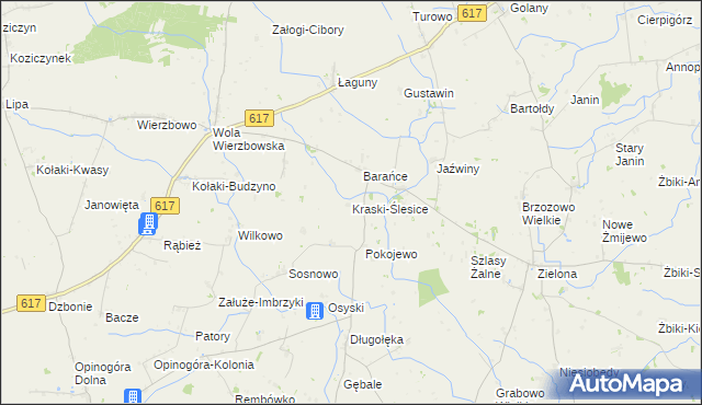 mapa Kraski-Ślesice, Kraski-Ślesice na mapie Targeo