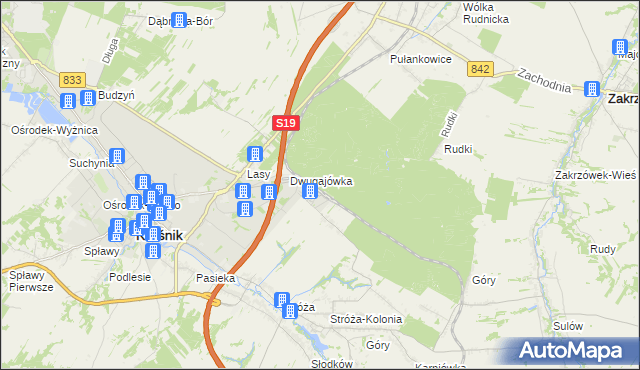 mapa Kraśnik powiat kraśnicki, Kraśnik powiat kraśnicki na mapie Targeo