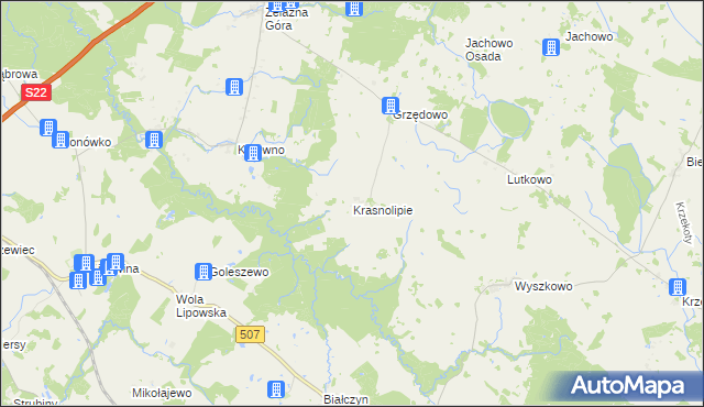 mapa Krasnolipie, Krasnolipie na mapie Targeo