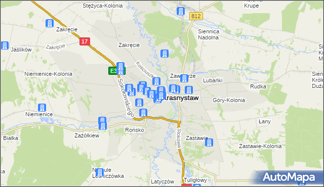 mapa Krasnystaw, Krasnystaw na mapie Targeo