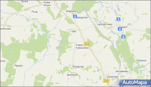 mapa Krępa Kaszubska, Krępa Kaszubska na mapie Targeo