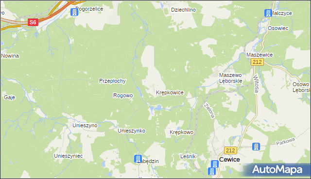 mapa Krępkowice, Krępkowice na mapie Targeo