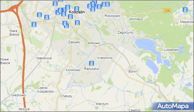 mapa Kretomino, Kretomino na mapie Targeo