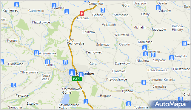 mapa Kroblice Pęchowskie, Kroblice Pęchowskie na mapie Targeo