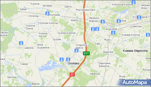 mapa Krogulcza Mokra, Krogulcza Mokra na mapie Targeo