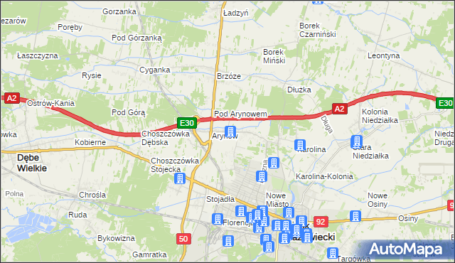 mapa Królewiec gmina Mińsk Mazowiecki, Królewiec gmina Mińsk Mazowiecki na mapie Targeo