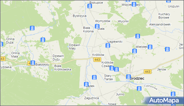 mapa Królików, Królików na mapie Targeo