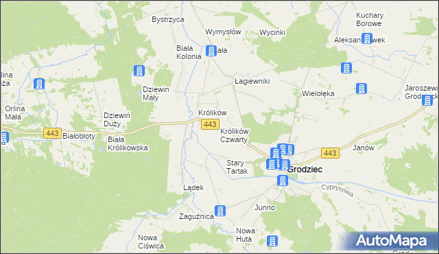 mapa Królików Czwarty, Królików Czwarty na mapie Targeo