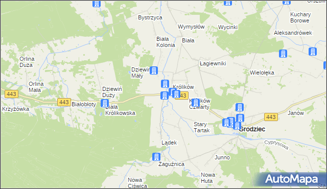 mapa Królików Kolonia, Królików Kolonia na mapie Targeo