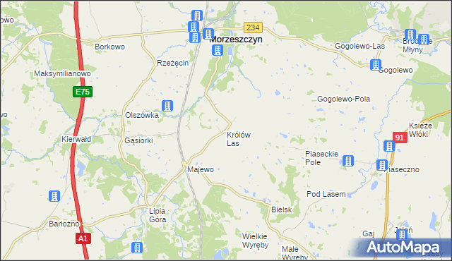 mapa Królów Las, Królów Las na mapie Targeo