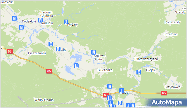 mapa Królowe Stojło, Królowe Stojło na mapie Targeo