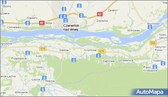 mapa Kromnów gmina Brochów, Kromnów gmina Brochów na mapie Targeo