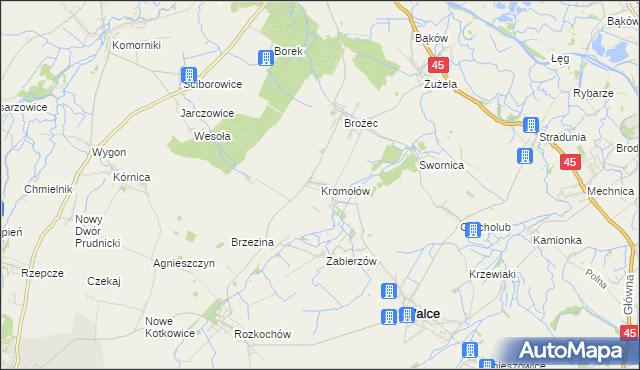 mapa Kromołów, Kromołów na mapie Targeo