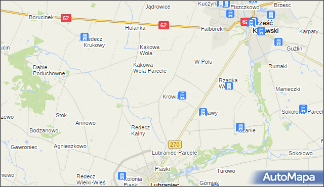 mapa Krowice, Krowice na mapie Targeo