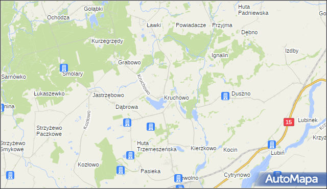 mapa Kruchowo, Kruchowo na mapie Targeo