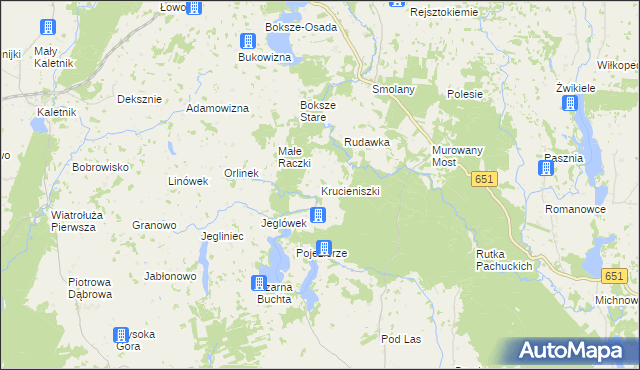 mapa Krucieniszki, Krucieniszki na mapie Targeo