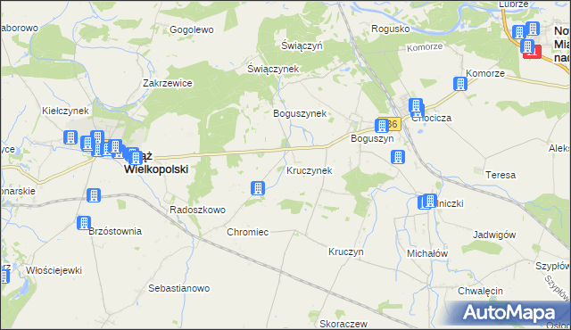 mapa Kruczynek, Kruczynek na mapie Targeo