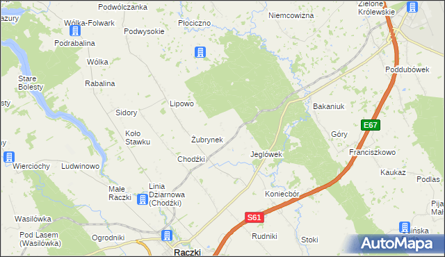 mapa Krukówek gmina Raczki, Krukówek gmina Raczki na mapie Targeo