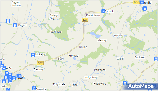 mapa Krupin gmina Rychliki, Krupin gmina Rychliki na mapie Targeo