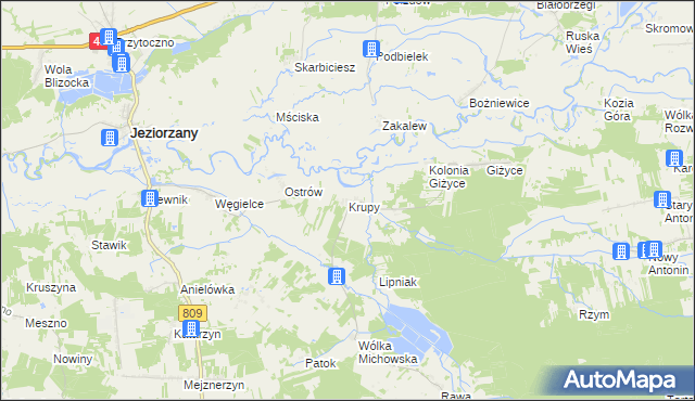 mapa Krupy gmina Michów, Krupy gmina Michów na mapie Targeo