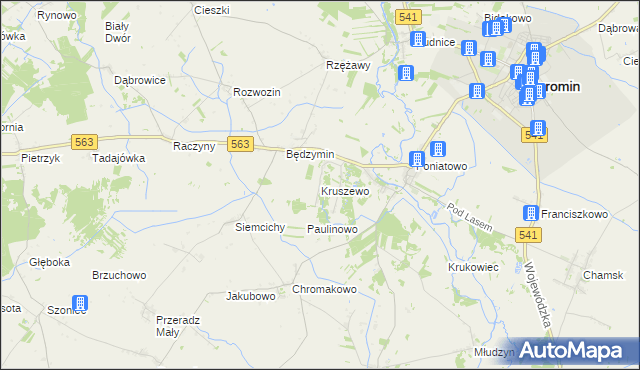 mapa Kruszewo gmina Żuromin, Kruszewo gmina Żuromin na mapie Targeo