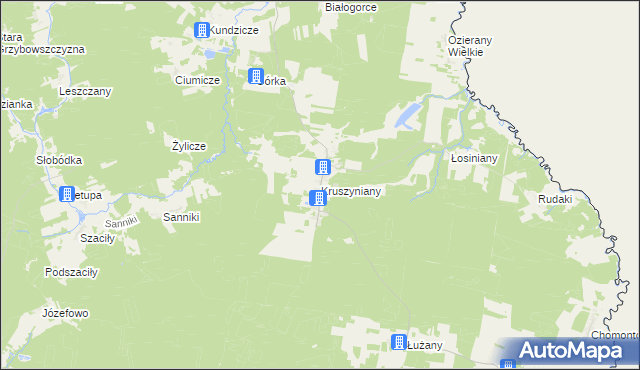 mapa Kruszyniany, Kruszyniany na mapie Targeo