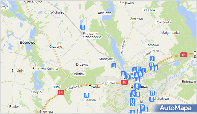 mapa Kruszynki, Kruszynki na mapie Targeo