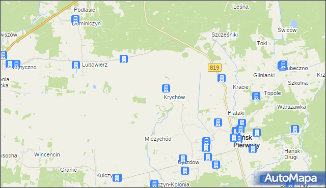 mapa Krychów, Krychów na mapie Targeo