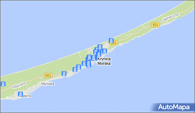 mapa Krynica Morska, Krynica Morska na mapie Targeo