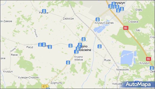 mapa Krypno Kościelne, Krypno Kościelne na mapie Targeo