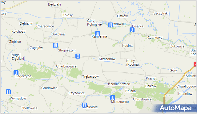 mapa Krzczonów gmina Opatowiec, Krzczonów gmina Opatowiec na mapie Targeo
