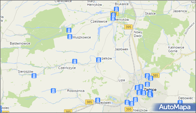 mapa Krzelków, Krzelków na mapie Targeo