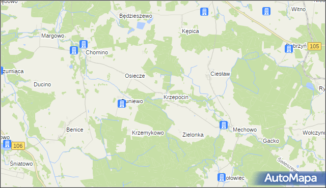 mapa Krzepocin, Krzepocin na mapie Targeo