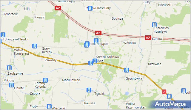 mapa Krzesk-Królowa Niwa, Krzesk-Królowa Niwa na mapie Targeo