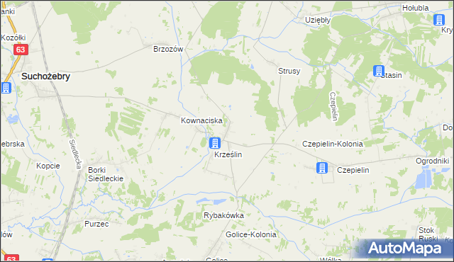 mapa Krześlinek, Krześlinek na mapie Targeo