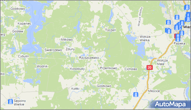 mapa Krzeszewo, Krzeszewo na mapie Targeo