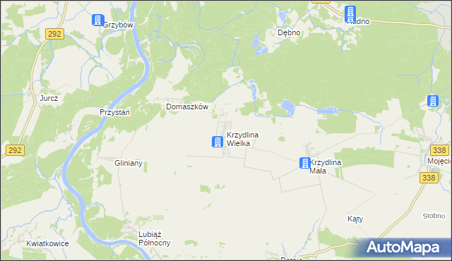 mapa Krzydlina Wielka, Krzydlina Wielka na mapie Targeo