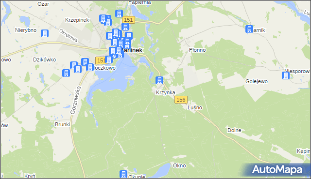 mapa Krzynka gmina Barlinek, Krzynka gmina Barlinek na mapie Targeo