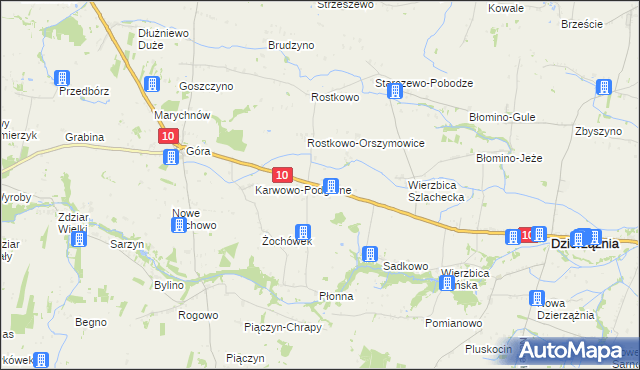 mapa Krzywanice gmina Staroźreby, Krzywanice gmina Staroźreby na mapie Targeo