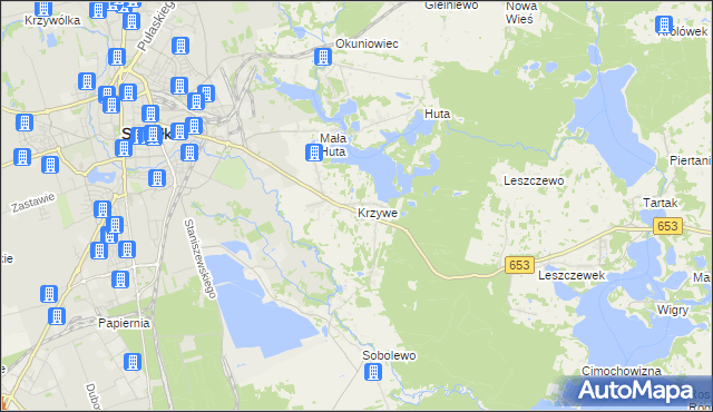 mapa Krzywe gmina Suwałki, Krzywe gmina Suwałki na mapie Targeo