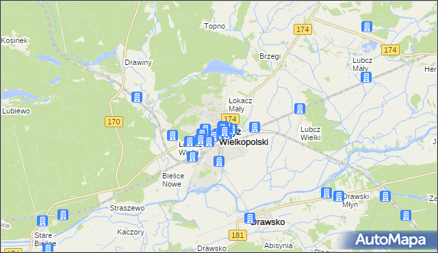 mapa Krzyż Wielkopolski, Krzyż Wielkopolski na mapie Targeo