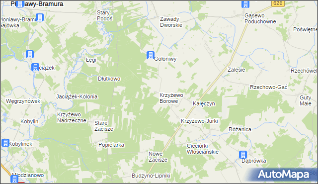 mapa Krzyżewo Borowe, Krzyżewo Borowe na mapie Targeo