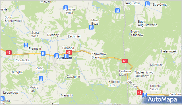 mapa Ksawerów Stary, Ksawerów Stary na mapie Targeo