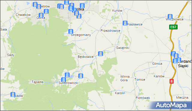 mapa Księginice Małe, Księginice Małe na mapie Targeo